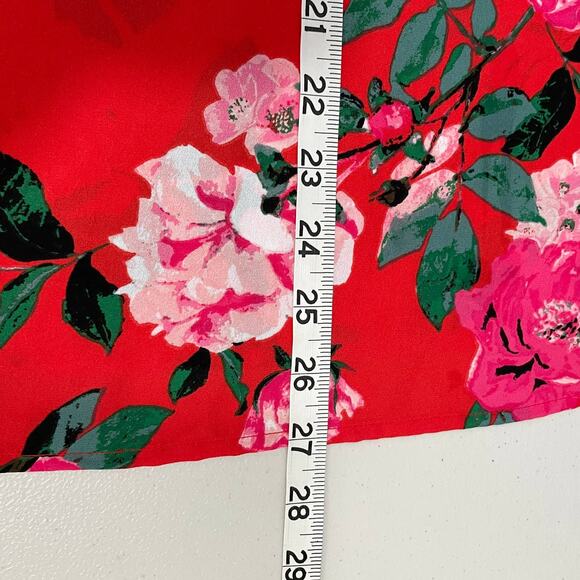 BELLE SKY Red Floral Cold Shoulder Long Bell Sleeve Loose Boho Blouse Top XXL - Picture 11 of 11